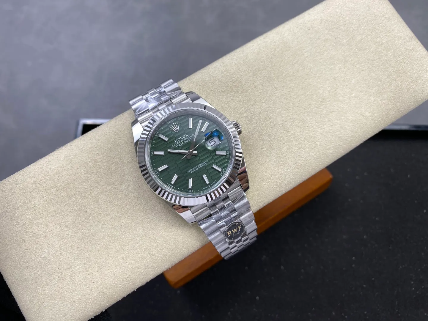 Rolex DateJust 41 126334 RWF 1:1 Best Edition Green Textured Stick Dial on Jubilee Bracelet JH3235 (Free Sprung) 26 6388b64823ad3a6 阿默表行AmoWatch