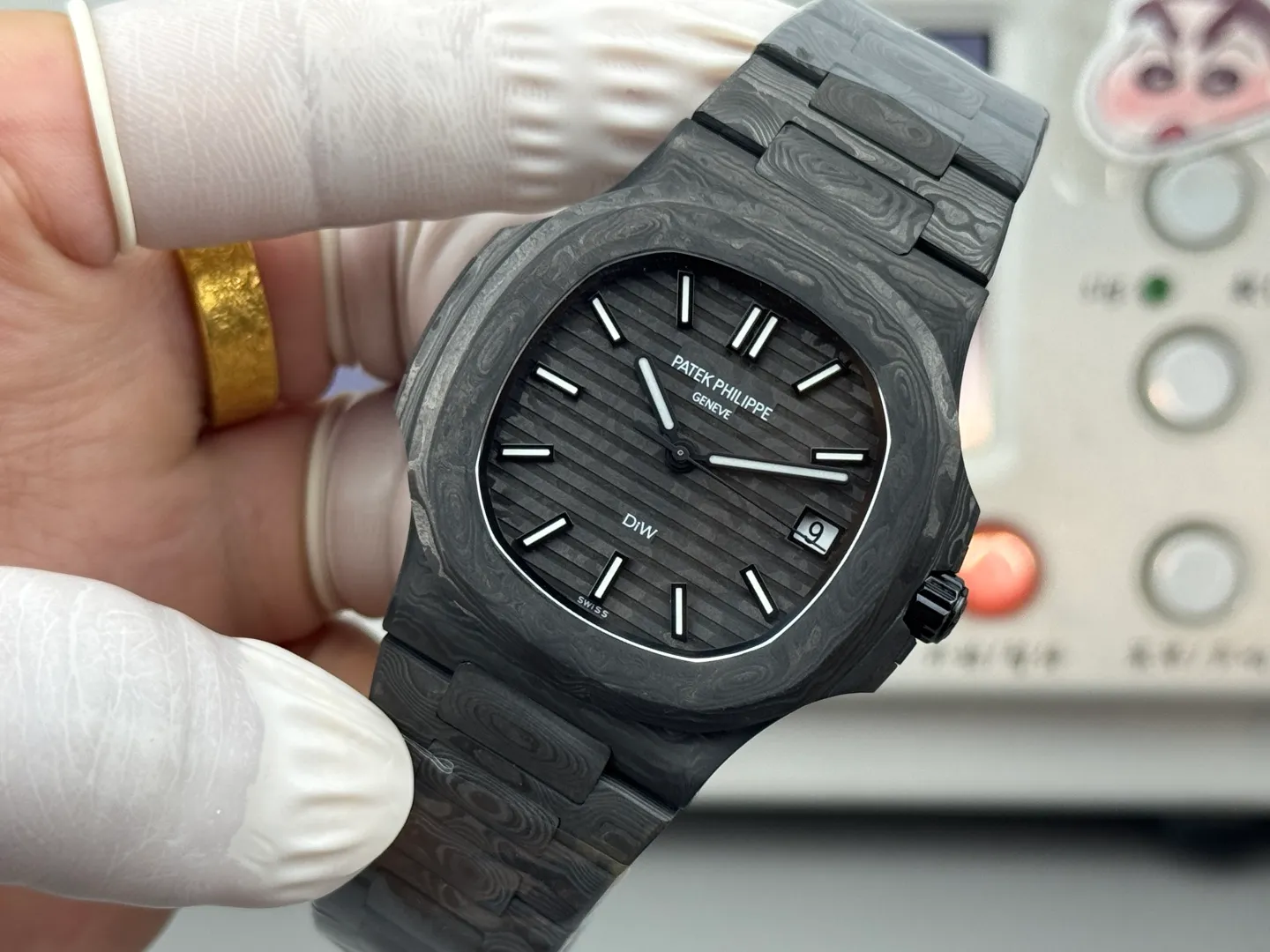 PP Nautilus 5711 DIW Carbon DIWF 1:1 Best Edition Carbon Black Dial On Carbon Bracelet DD324 22 63f954970bf4def 阿默表行AmoWatch