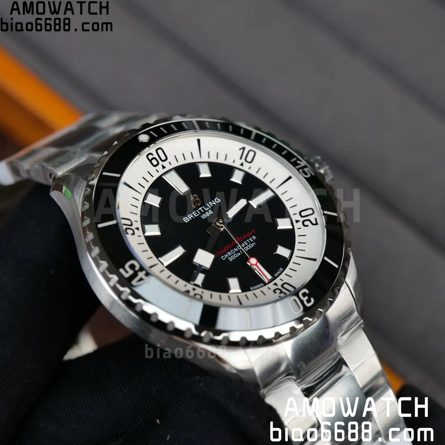 Breitling Superocean 42 SS BLF 1:1 Best Edition Black Dial on SS Bracelet A2824 84 6474a4ec9b128d6 AMO Watch