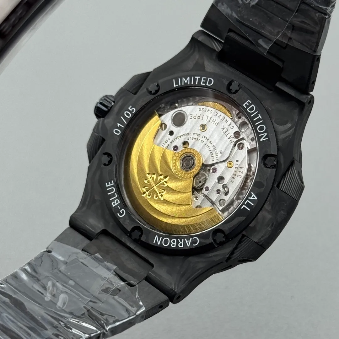 PP Nautilus 5711 DIW Carbon DIWF 1:1 Best Edition Blue Dial On Carbon Bracelet DD324 26 662ceba1ec36b2f 阿默表行AmoWatch