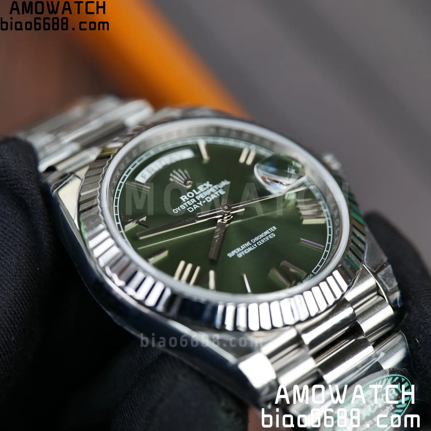 Rolex Day Date 40 SS 228236 RCF 1:1 Best Edition Green Roman Dial on President Bracelet VR3255 (211g) 57 669f8f71f23ba25 AMO Watch