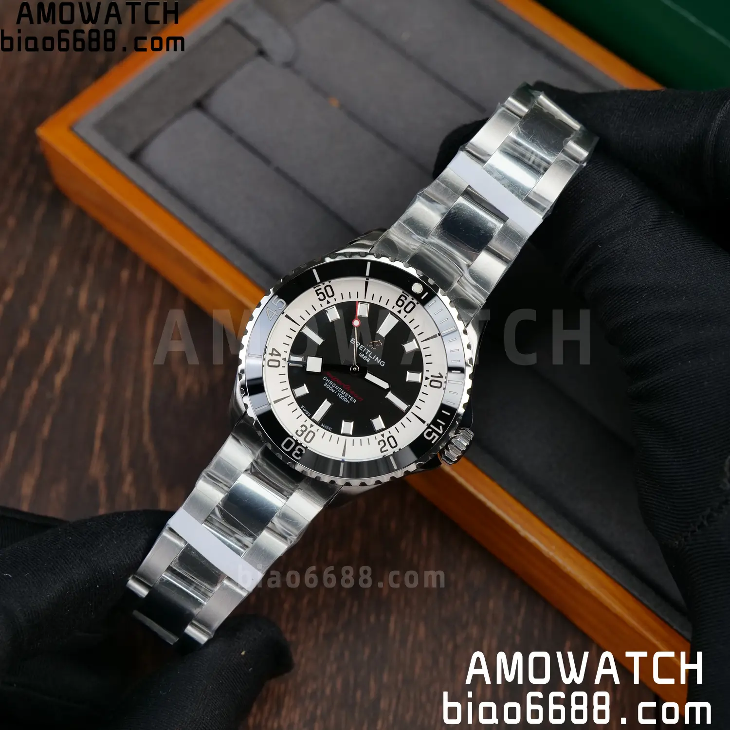 Breitling Superocean 42 SS BLF 1:1 Best Edition Black Dial on SS Bracelet A2824 76 673280bd84d3033 AMO Watch