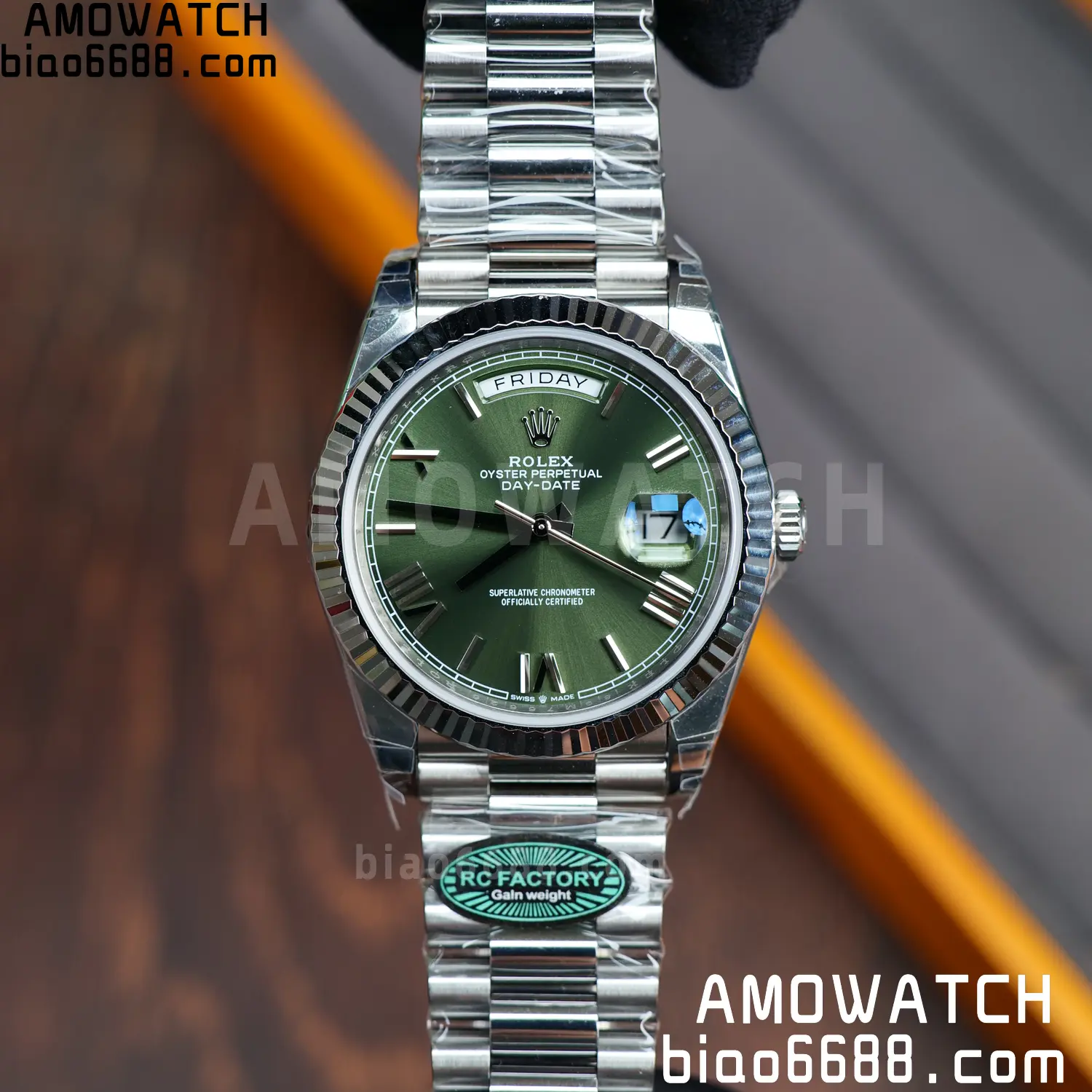 Rolex Day Date 40 SS 228236 RCF 1:1 Best Edition Green Roman Dial on President Bracelet VR3255 (211g) 47 6af8299c3020b0c AMO Watch