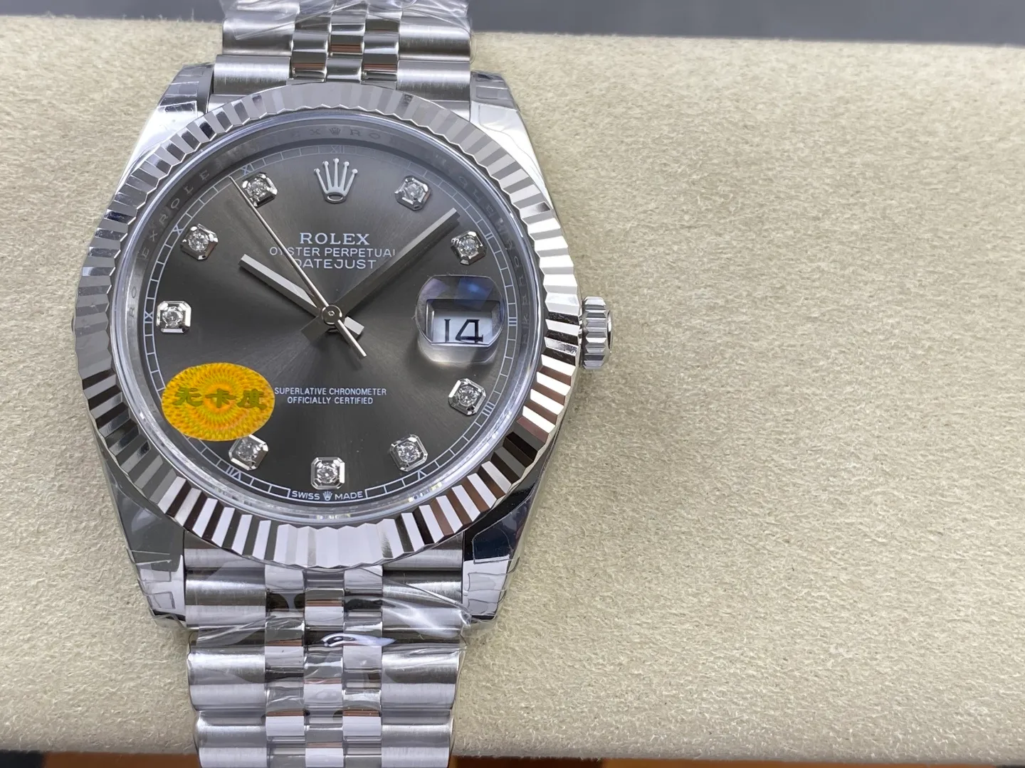 ROLEX DateJust 41mm SS 126334 VSF 1:1 Best Edition 904L Steel Gray Diamond Dial on Jubilee Bracelet V2s (Free Sprung) 28 6df8a1eb81f7d64 AMO Watch
