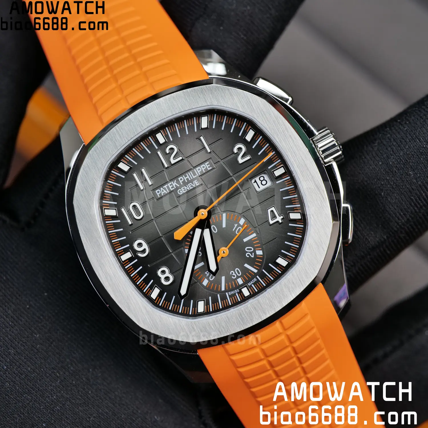 PP Aquanaut 5968 SS DDF 1:1 Best Edition Gray Dial on Orange Rubber Strap A520 79 6fd10e53e5c4180 AMO Watch