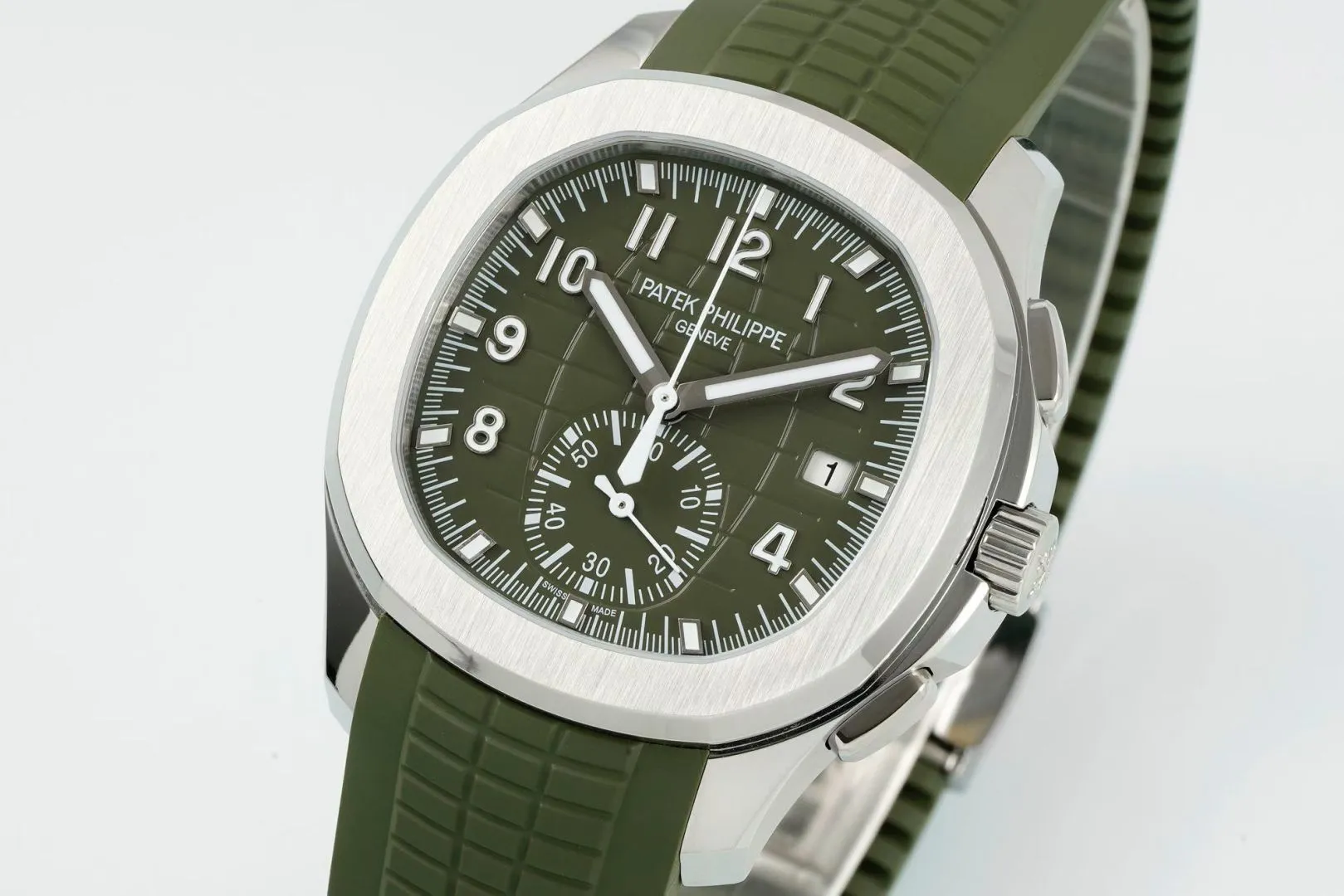 PP Aquanaut 5968 SS DDF 1:1 Best Edition Green Dial on Green Rubber Strap A520 21 73f17b0d10edc54 阿默表行AmoWatch