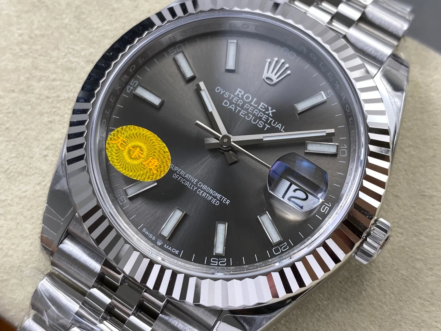 ROLEX DateJust 41mm SS 126334 VSF 1:1 Best Edition 904L Steel Gray Stick Dial on Jubilee Bracelet V2s (Free Sprung) 30 74ac06e68050d2b AMO Watch