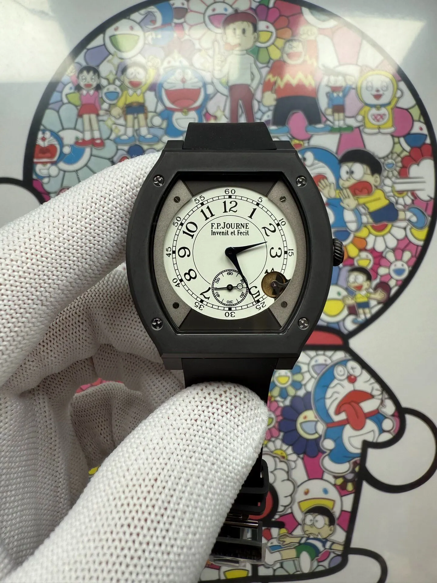F.P.Journe Elegante PVD FPJF Best Edition White Dial on Black Rubber Strap Quartz 22 773268e48e1f847 AMO Watch