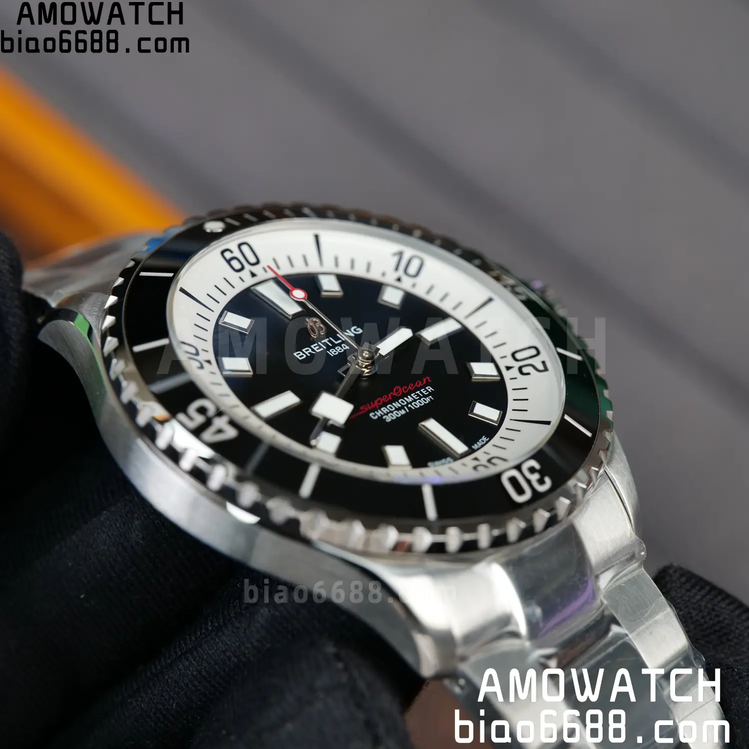 Breitling Superocean 42 SS BLF 1:1 Best Edition Black Dial on SS Bracelet A2824 91 7930086a2011905 AMO Watch