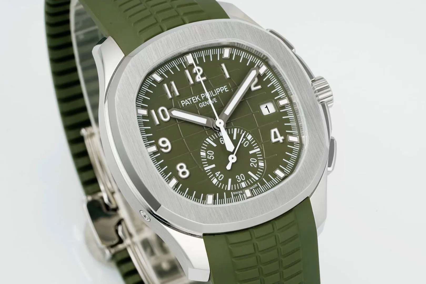 PP Aquanaut 5968 SS DDF 1:1 Best Edition Green Dial on Green Rubber Strap A520 20 7aeb4d163498bf1 阿默表行AmoWatch