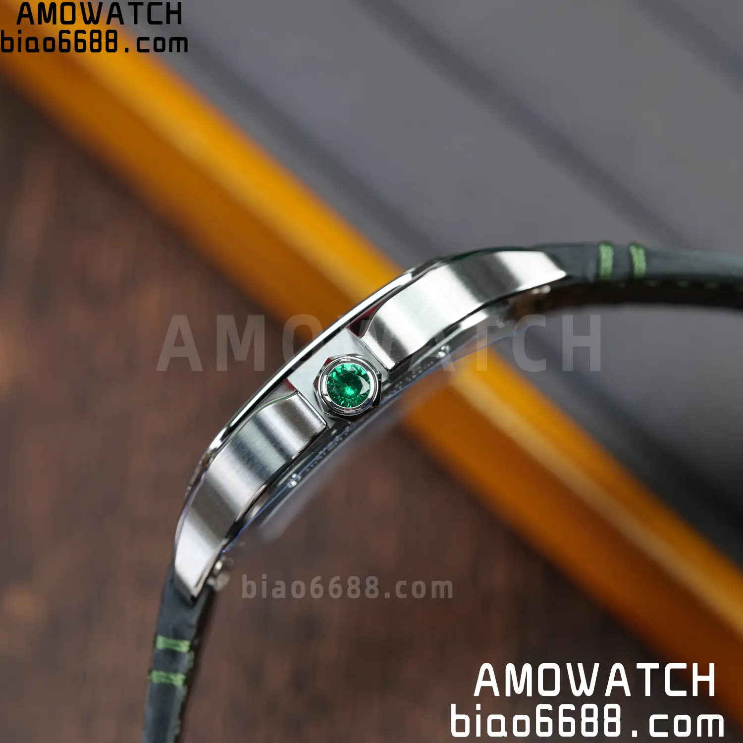 Cartier Santos Skeleton SS RICH 1:1 Best Edition Skeleton Green Dial on Green Leather Strap 9611MC Super Clone V2 86 7c147313bc51a5c AMO Watch