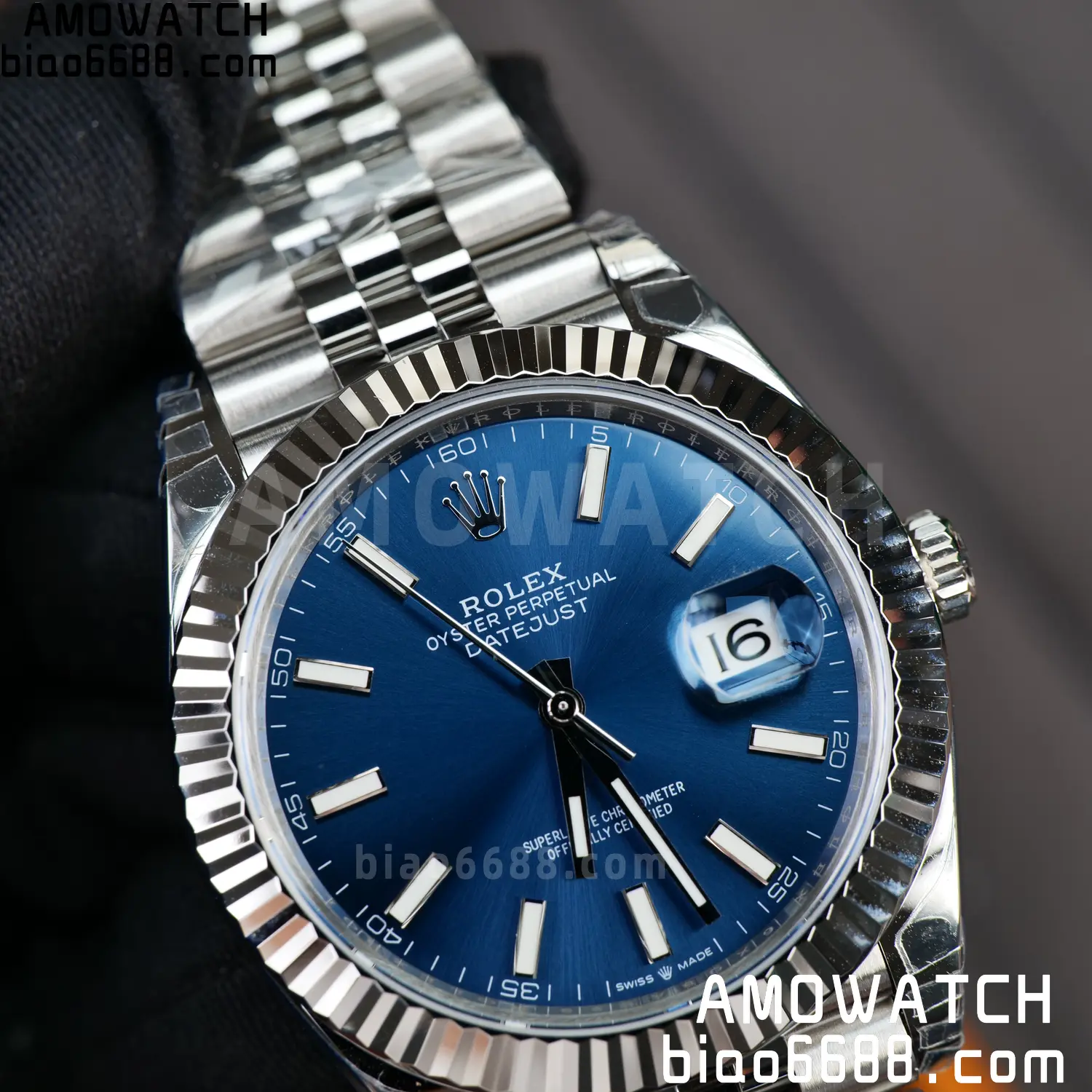 ROLEX DateJust 41mm SS 126334 VSF 1:1 Best Edition 904L Steel Blue Stick Dial on Jubilee Bracelet V2s (Free Sprung) 74 7f0face924149f9 AMO Watch