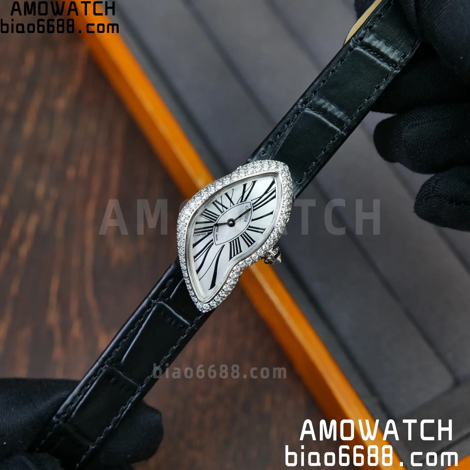 Cartier CRASH 23mm SS White dial Quartz Black Strap 22 82e2e3a0fac954a 阿默表行AmoWatch