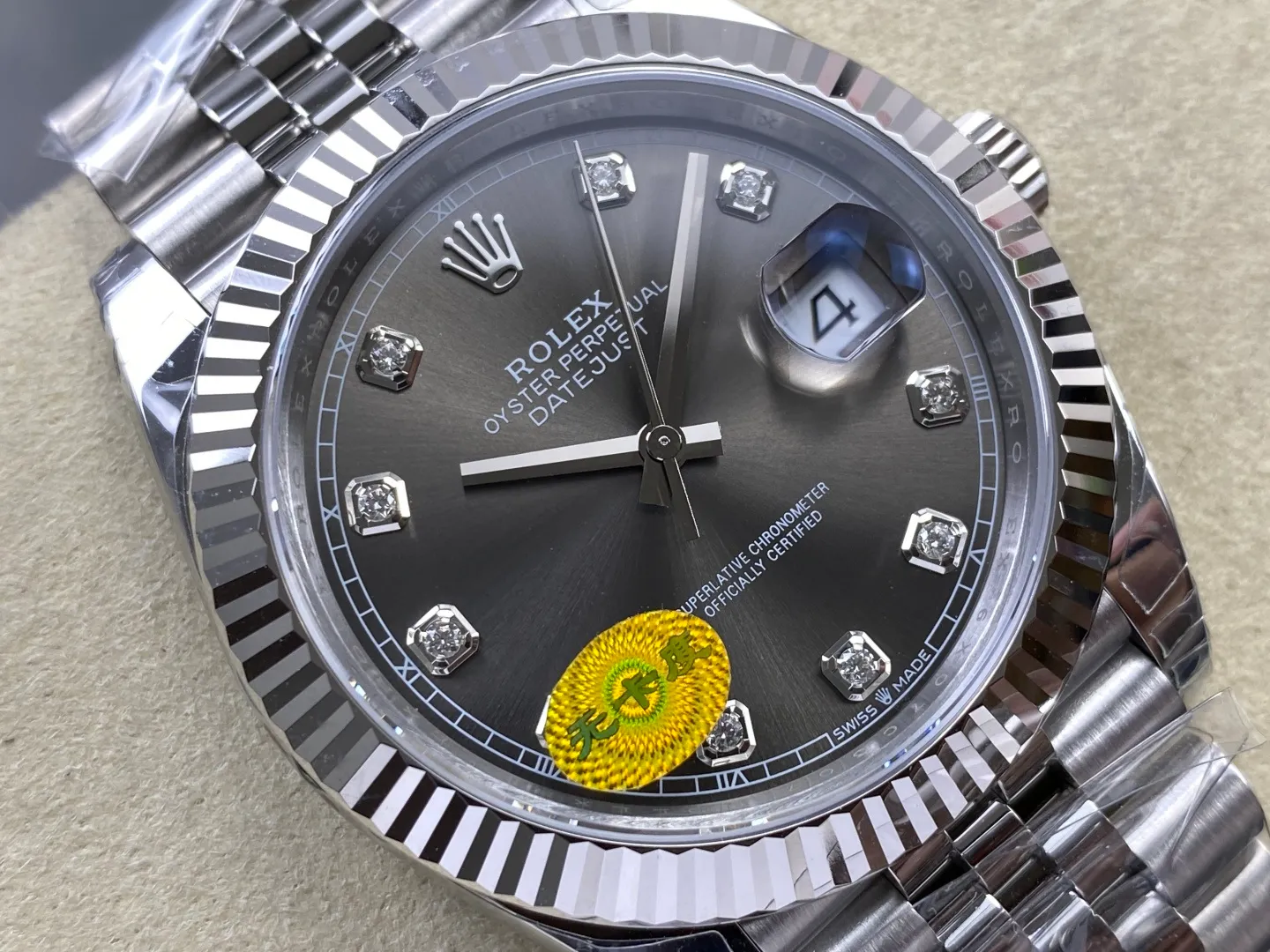 ROLEX DateJust 41mm SS 126334 VSF 1:1 Best Edition 904L Steel Gray Diamond Dial on Jubilee Bracelet V2s (Free Sprung) 29 84c5ee6fc6e553d AMO Watch