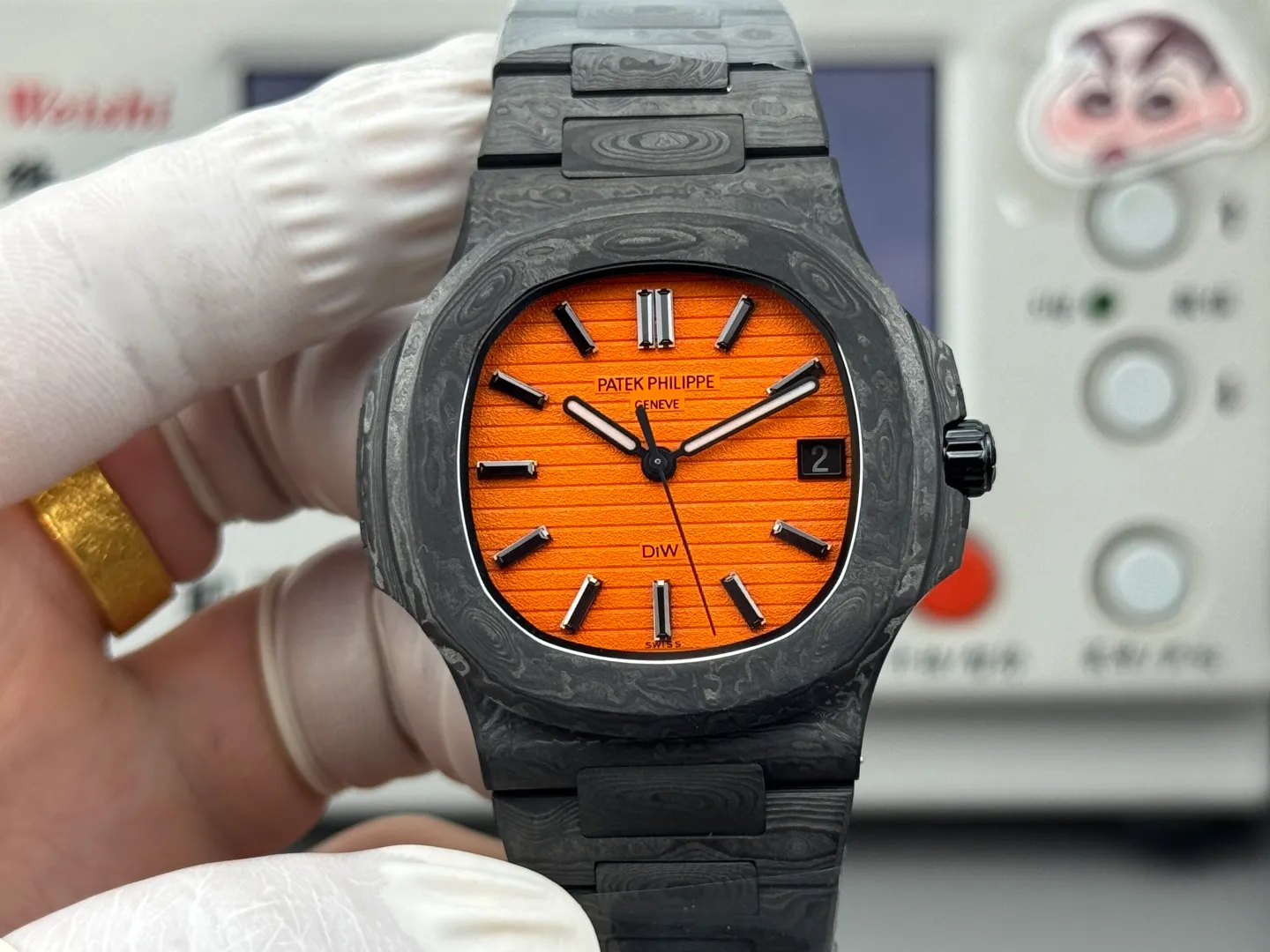 PP Nautilus 5711 DIW Carbon DIWF 1:1 Best Edition Orange Dial On Carbon Bracelet DD324 20 84f2c1da6bb808d 阿默表行AmoWatch