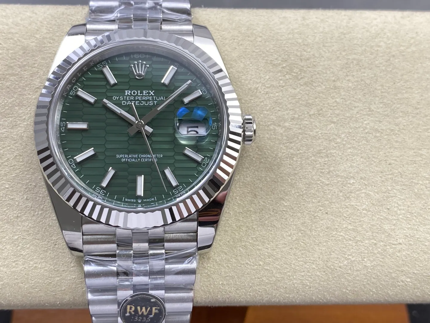 Rolex DateJust 41 126334 RWF 1:1 Best Edition Green Textured Stick Dial on Jubilee Bracelet JH3235 (Free Sprung) 23 8776d64da406ae9 阿默表行AmoWatch