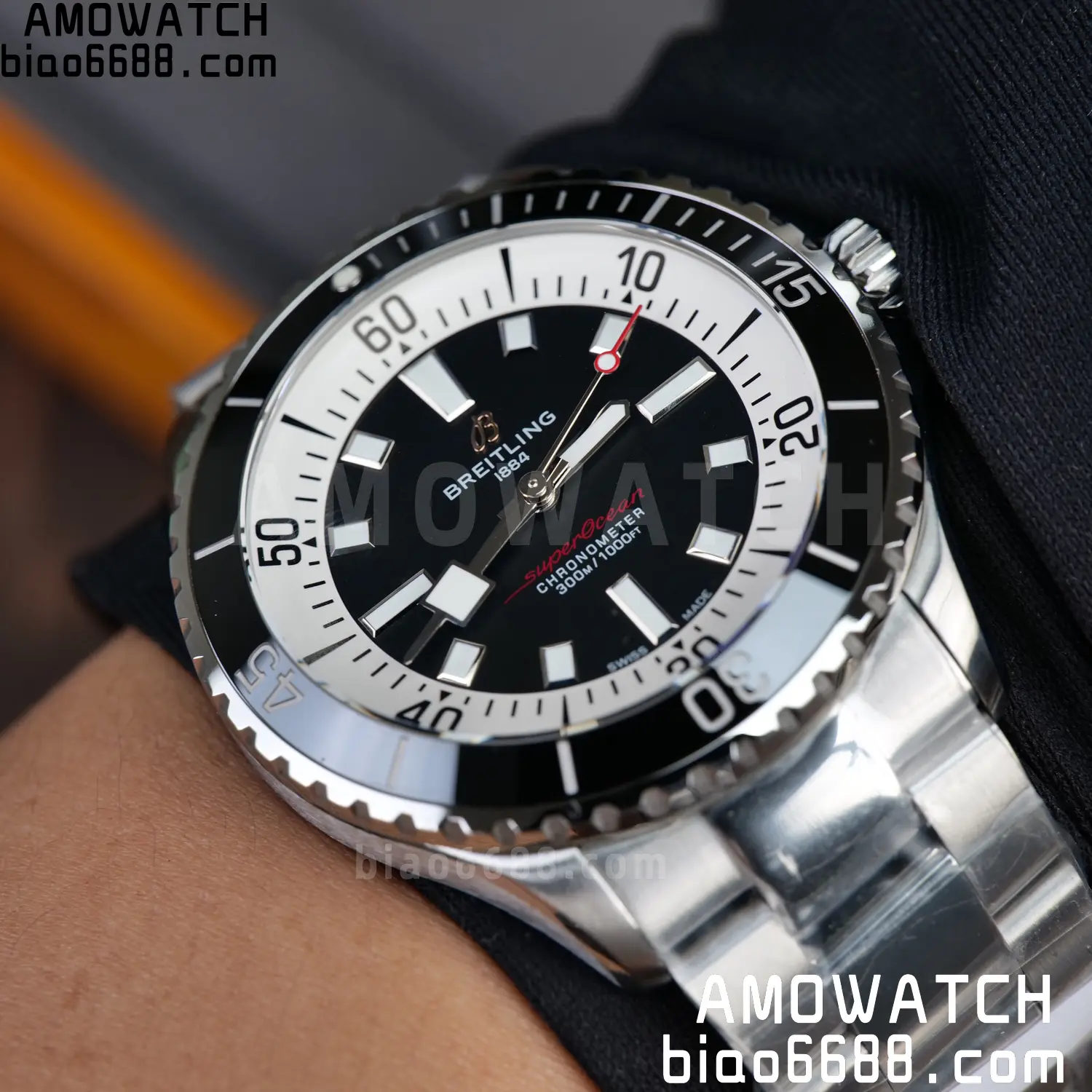 Breitling Superocean 42 SS BLF 1:1 Best Edition Black Dial on SS Bracelet A2824 102 885c8b2291e8789 AMO Watch
