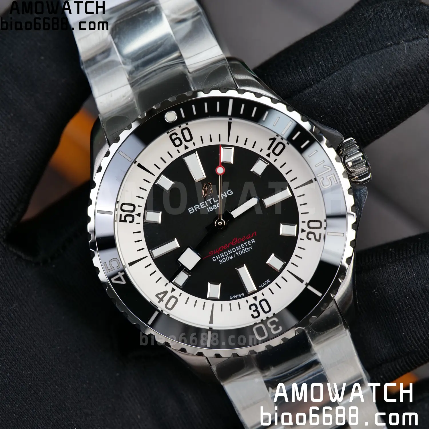 Breitling Superocean 42 SS BLF 1:1 Best Edition Black Dial on SS Bracelet A2824 92 899ac24b84cf832 AMO Watch