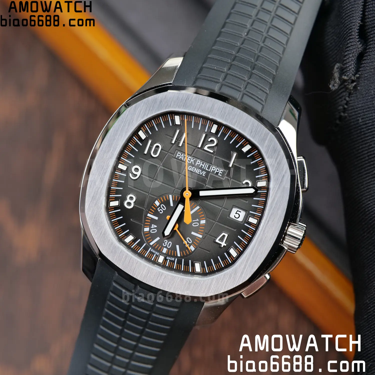 PP Aquanaut 5968 SS DDF 1:1 Best Edition Gray Dial on Black Rubber Strap A520 81 8c476b023ef8040 AMO Watch