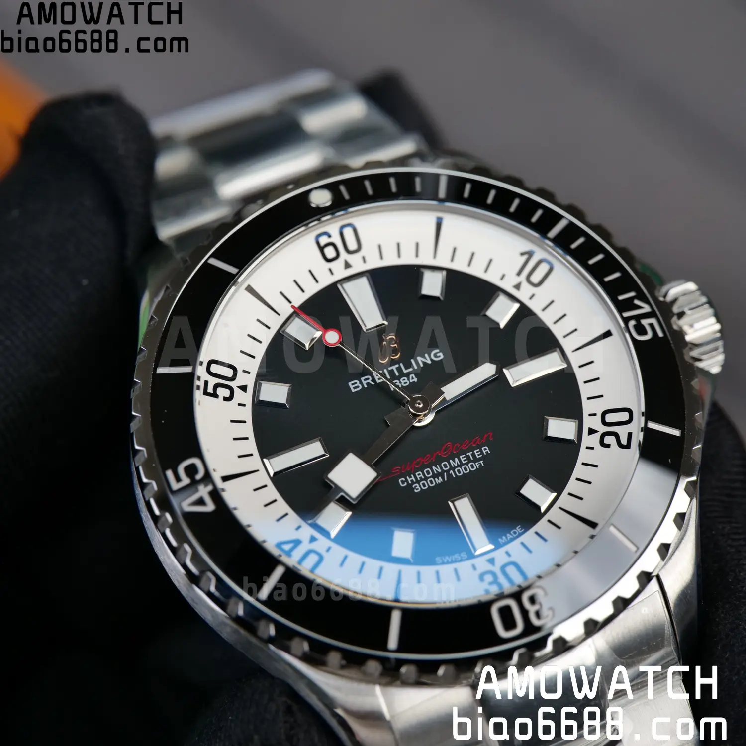 Breitling Superocean 42 SS BLF 1:1 Best Edition Black Dial on SS Bracelet A2824 90 8e8f99c18e403a8 AMO Watch