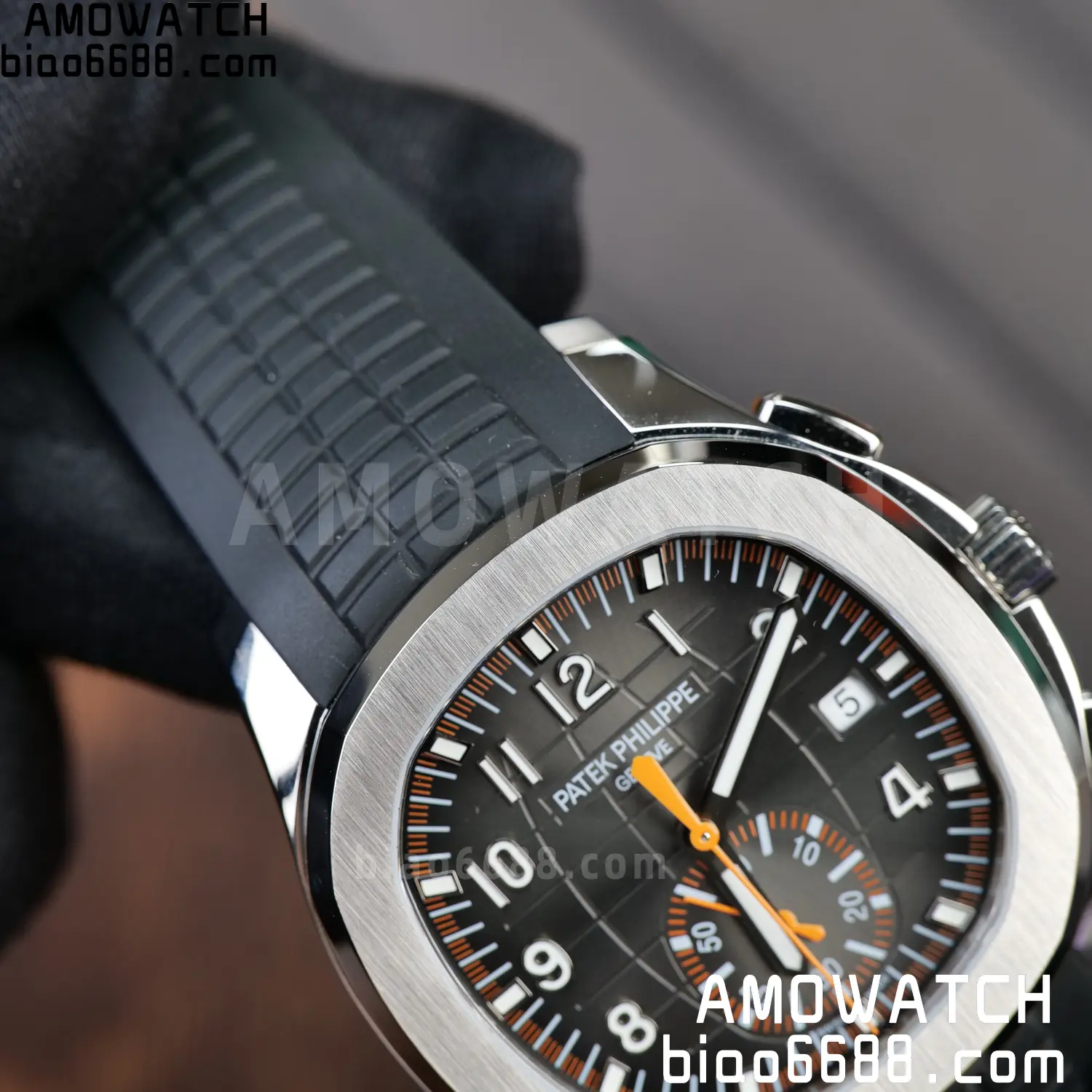 PP Aquanaut 5968 SS DDF 1:1 Best Edition Gray Dial on Black Rubber Strap A520 75 911a76f9217efd8 AMO Watch