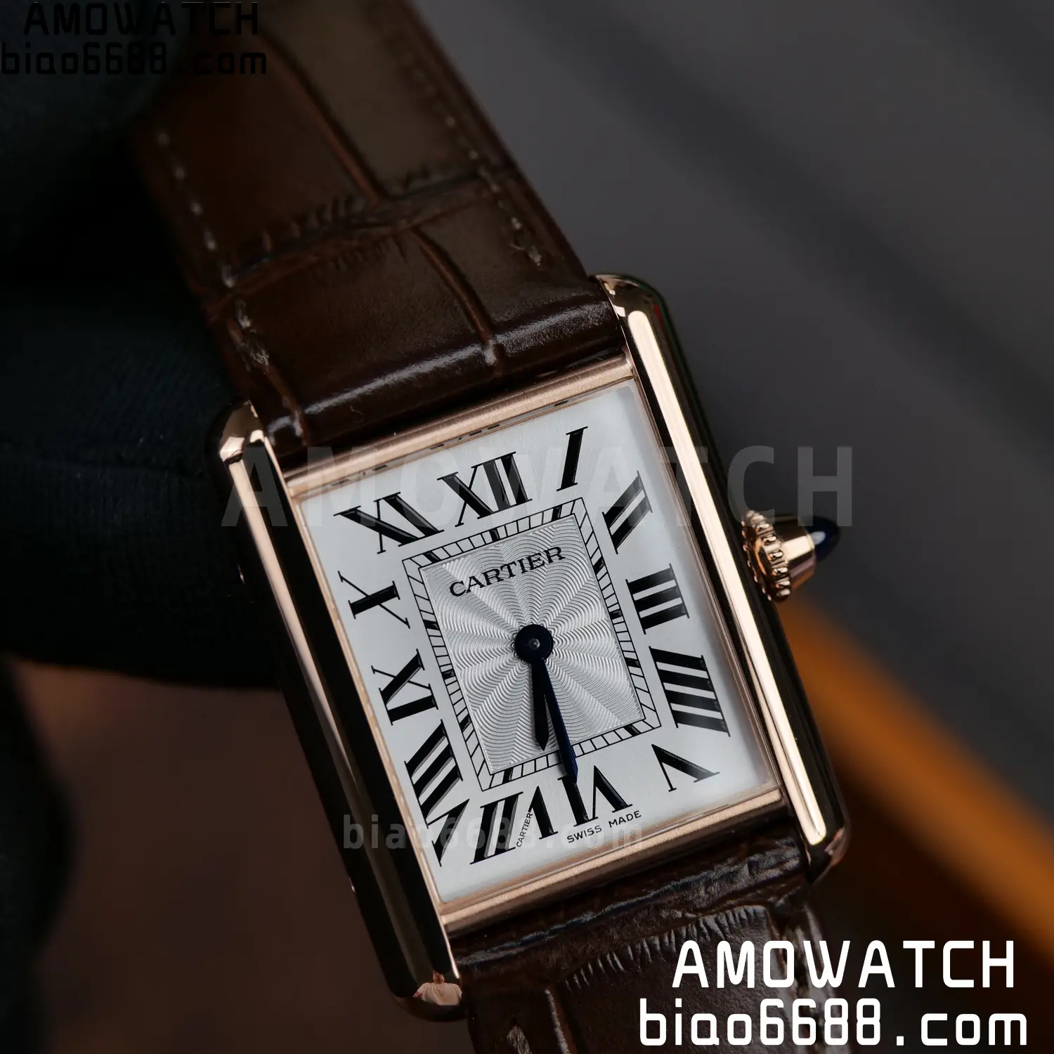 CARTIER Tank Must RG WGTA0011 25.5mm F1 Facftory 1:1 Best Edition White Dial on Brown Leather Strap Ronda 74 9483d25b5600905 AMO Watch