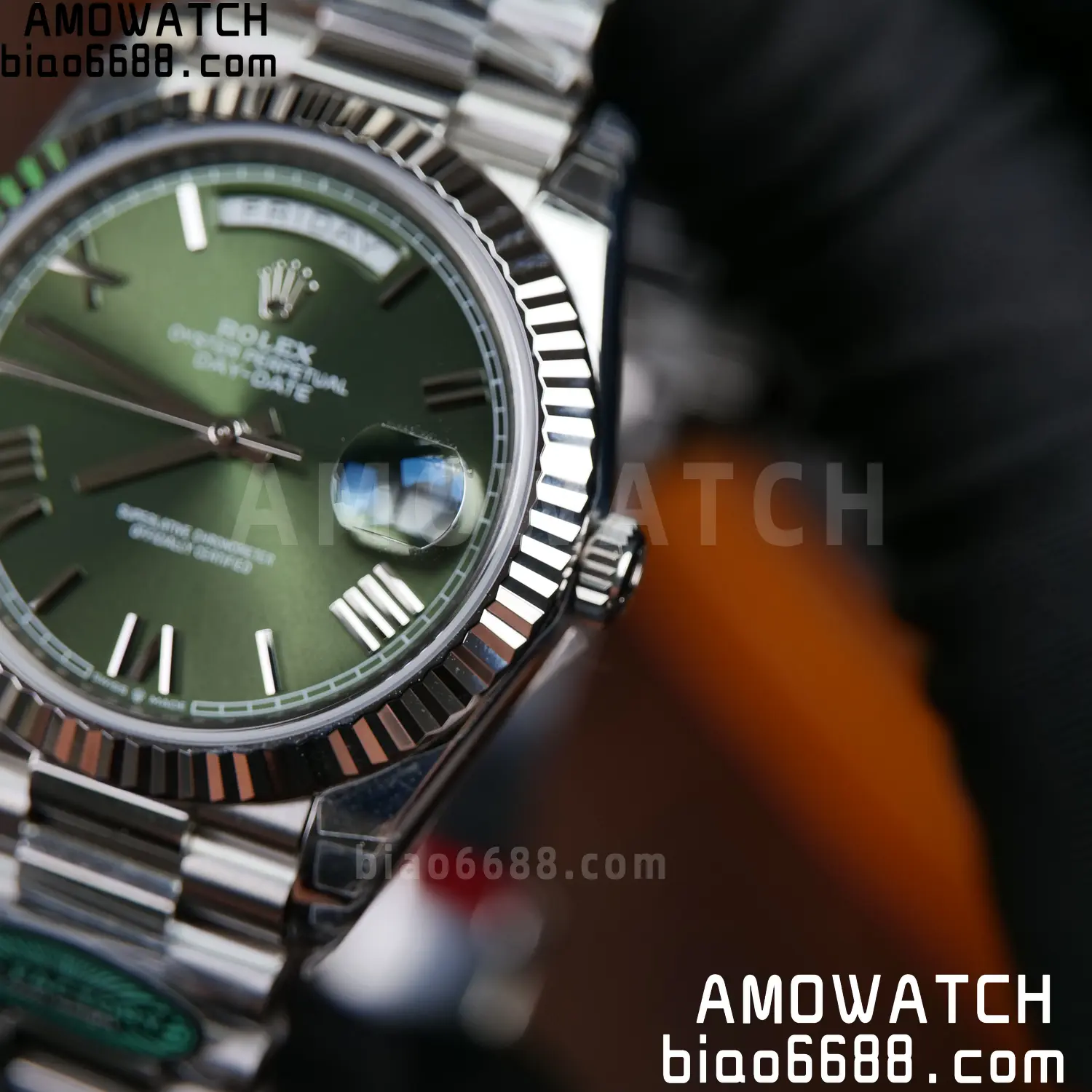 Rolex Day Date 40 SS 228236 RCF 1:1 Best Edition Green Roman Dial on President Bracelet VR3255 (211g) 49 94cbb8e470a708e AMO Watch