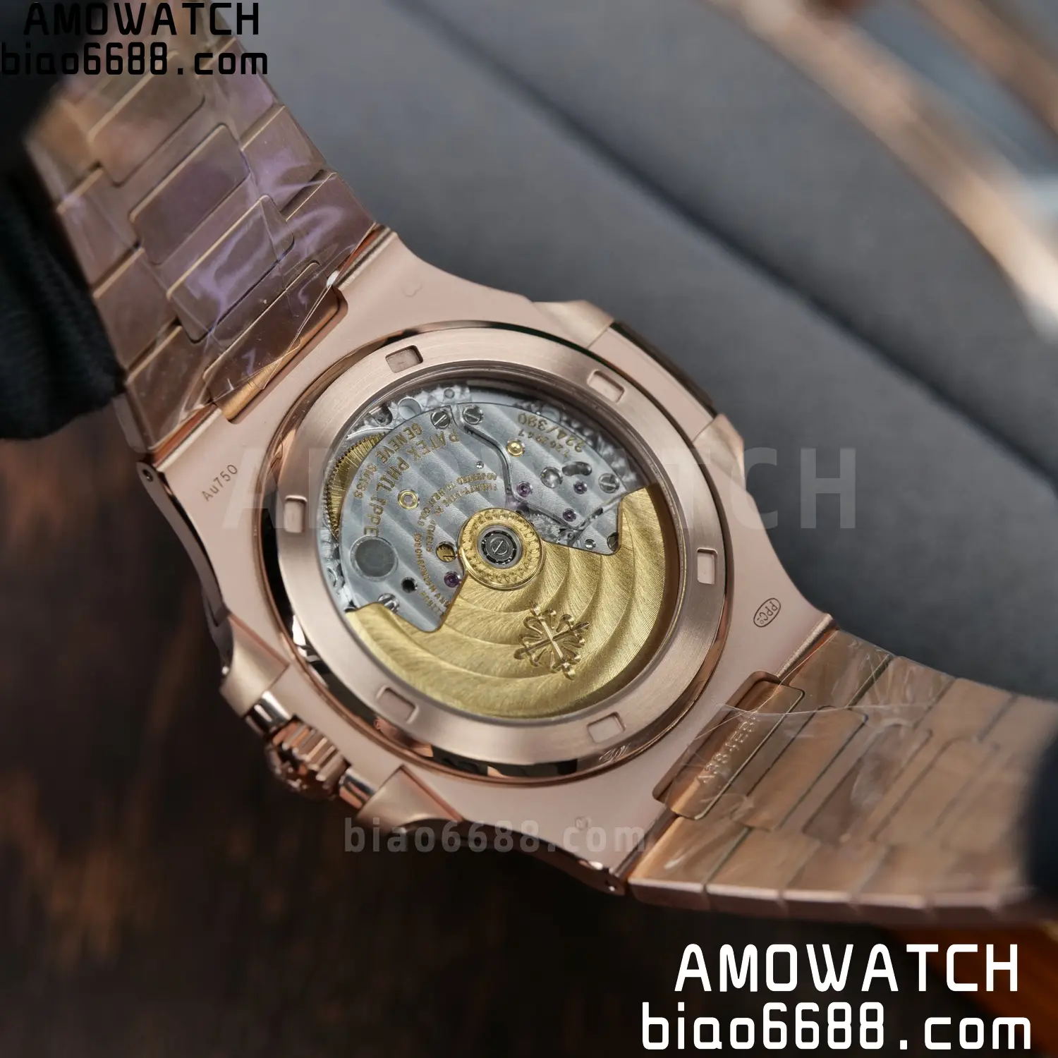 PP Nautilus 5711 RG DDF 1:1 Best Edition Brown Textured Dial on RG Bracelet DD324 (Weighted) 47 95de87246efd20a AMO Watch