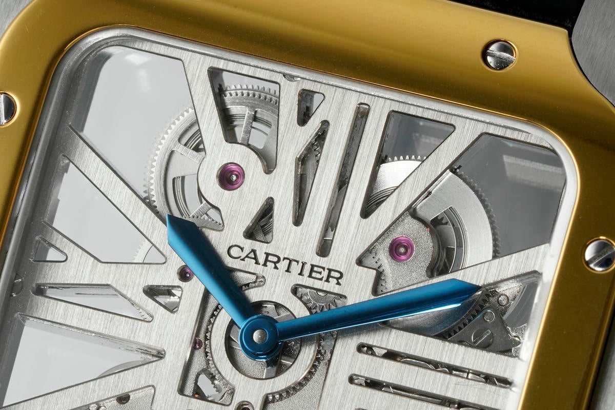 Cartier Santos Skeleton SS/YG RICH 1:1 Best Edition Skeleton Dial on Black Leather Strap 9611MC Super Clone V2 23 97f4fecacb34149 阿默表行AmoWatch