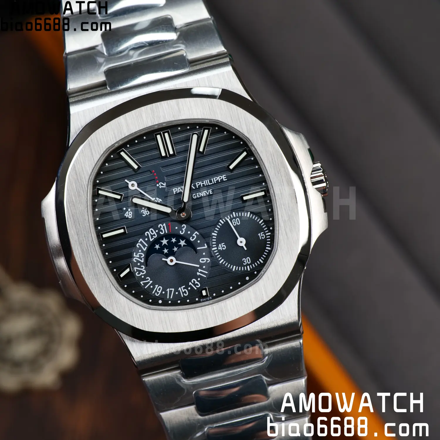 Patek Philippe Nautilus 5712 SS UMI Factory 1:1 Best Edition Blue Dial on SS Bracelet Free spring 74 9ccf5ecf2939c57 AMO Watch
