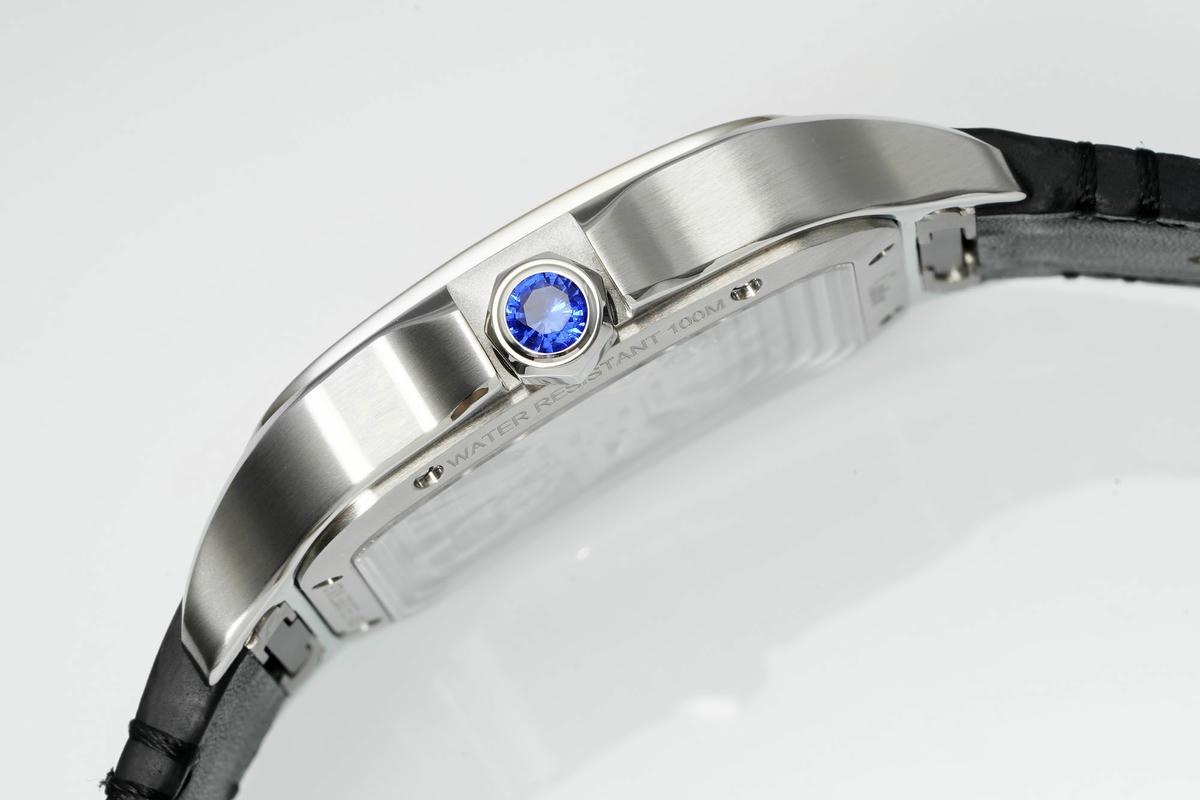 Cartier Santos Skeleton PVD RICH 1:1 Best Edition Skeleton Dial on Leather Strap 9612MC Super Clone V2 24 a0b2db18acec297 AMO Watch