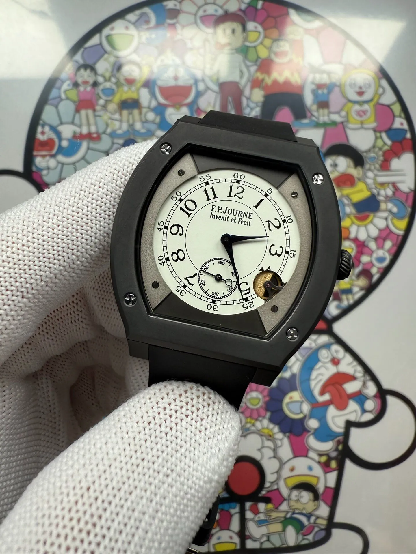 F.P.Journe Elegante PVD FPJF Best Edition White Dial on Black Rubber Strap Quartz 23 a1a0bc973658454 AMO Watch