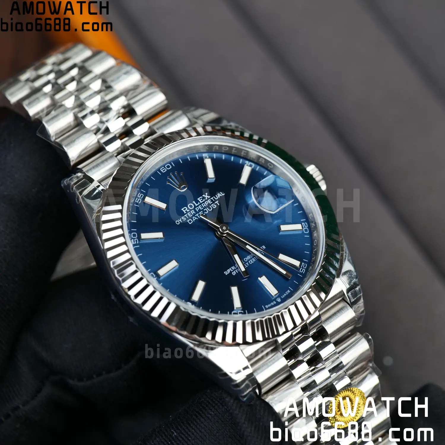 ROLEX DateJust 41mm SS 126334 VSF 1:1 Best Edition 904L Steel Blue Stick Dial on Jubilee Bracelet V2s (Free Sprung) 68 a781d4de57f03a7 AMO Watch