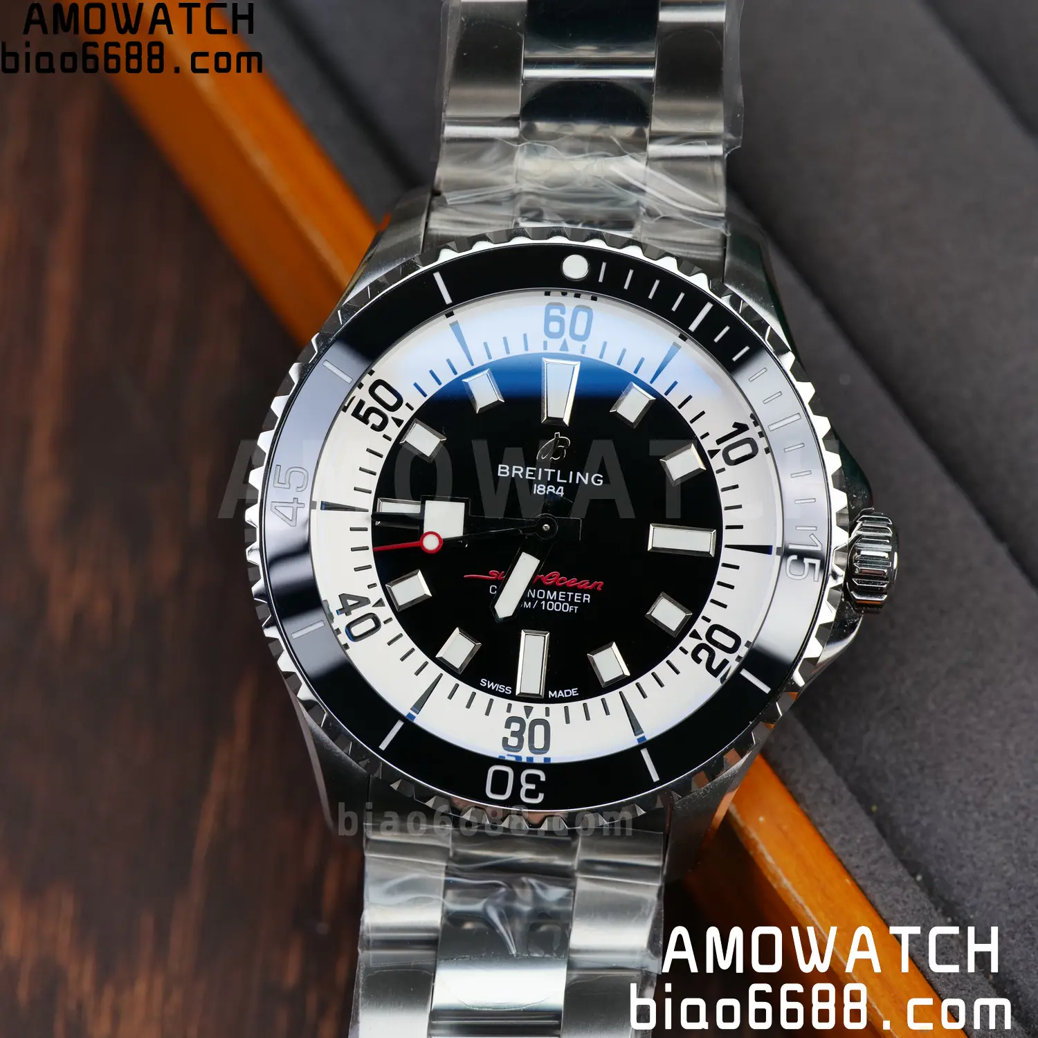 Breitling Superocean 44 SS TF Factory 1:1 Best Edition Black Dial on SS Bracelet A2824 80 a9b5c1f6662b0c3 AMO Watch