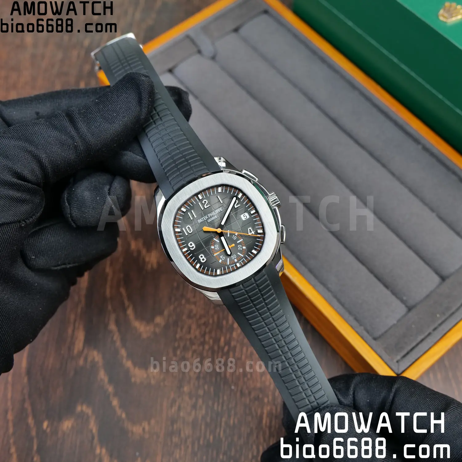 PP Aquanaut 5968 SS DDF 1:1 Best Edition Gray Dial on Black Rubber Strap A520 62 a9ca840d163bad4 AMO Watch