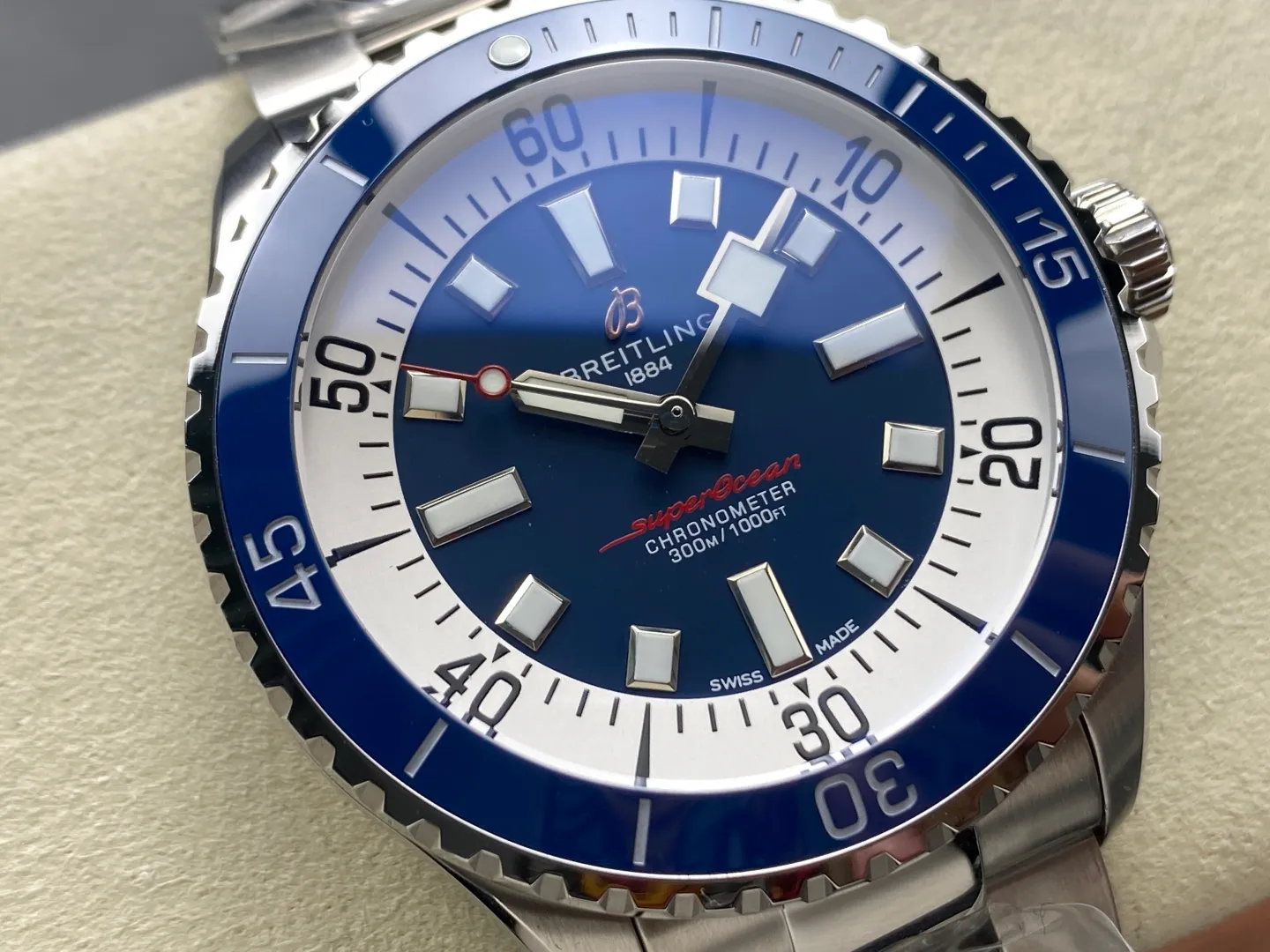 Breitling Superocean 44 SS TF Factory 1:1 Best Edition Blue Ceramic Bezel Blue Dial on SS Bracelet A2824 24 a9f4f28a56bb40f AMO Watch