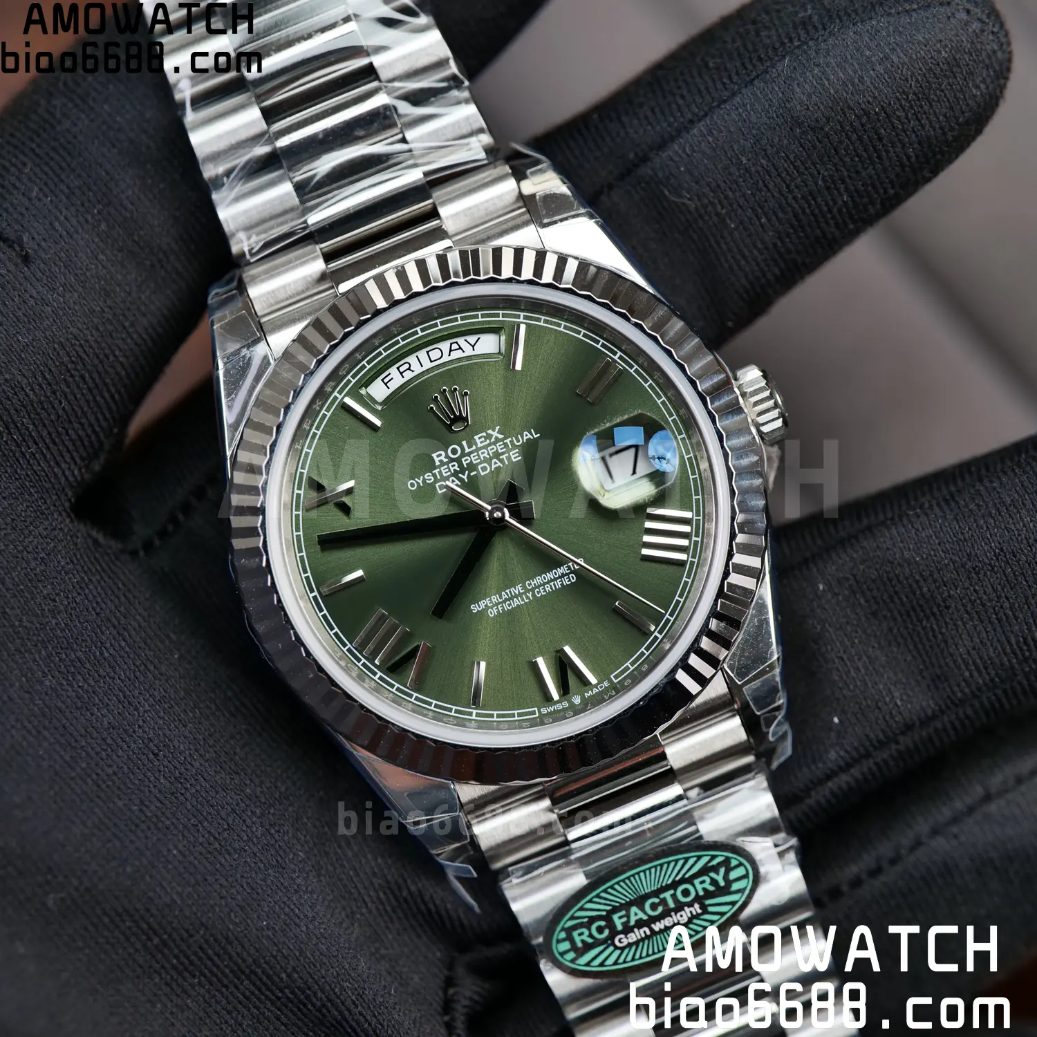 Rolex Day Date 40 SS 228236 RCF 1:1 Best Edition Green Roman Dial on President Bracelet VR3255 (211g) 58 ab0bdd58bb279ef AMO Watch