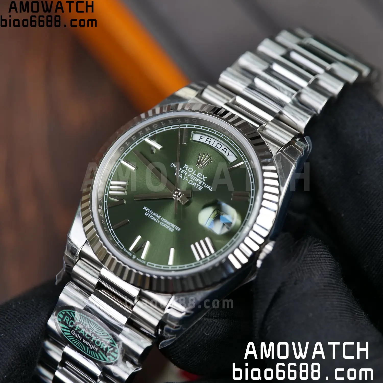 Rolex Day Date 40 SS 228236 RCF 1:1 Best Edition Green Roman Dial on President Bracelet VR3255 (211g) 51 ac6c8de1682535a AMO Watch