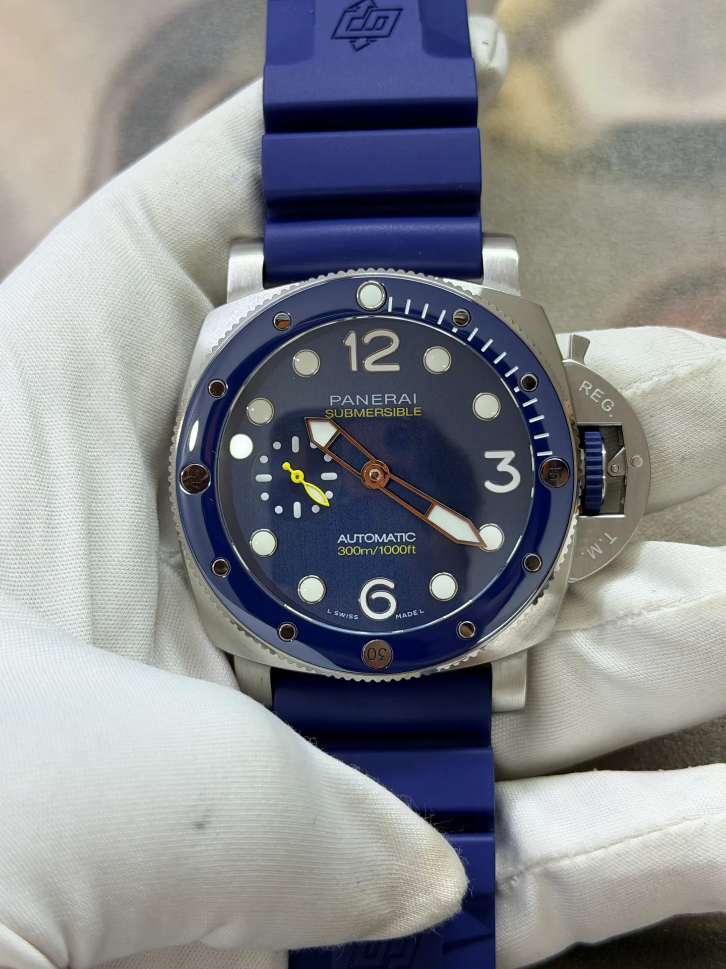 Panerai PAM1676 44mm Submersible VSF 1:1 Best Edition Blue Dial On Blue Rubber Strap P.900 Super Clone 16 ad51b7ddf0fcd60 AMO Watch