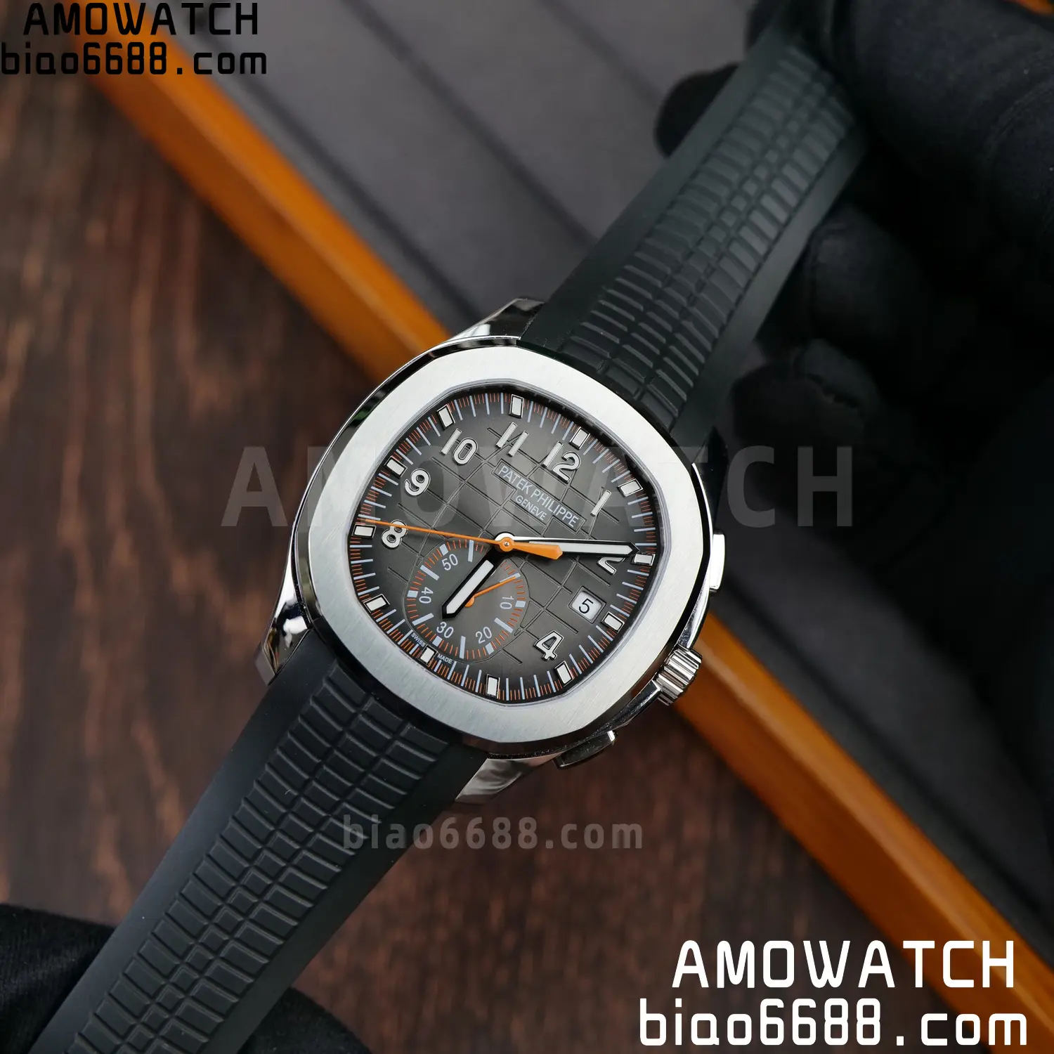 PP Aquanaut 5968 SS DDF 1:1 Best Edition Gray Dial on Black Rubber Strap A520 64 af8aae868646901 AMO Watch