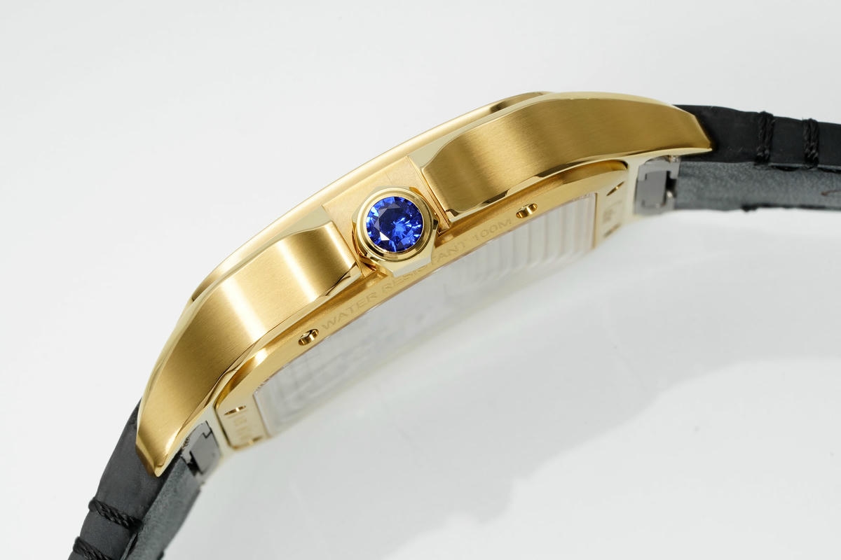Cartier Santos Skeleton YG RICH 1:1 Best Edition Skeleton Dial on Black Leather Strap 9611MC Super Clone V2 25 b0d4a3d59c6f39a 阿默表行AmoWatch