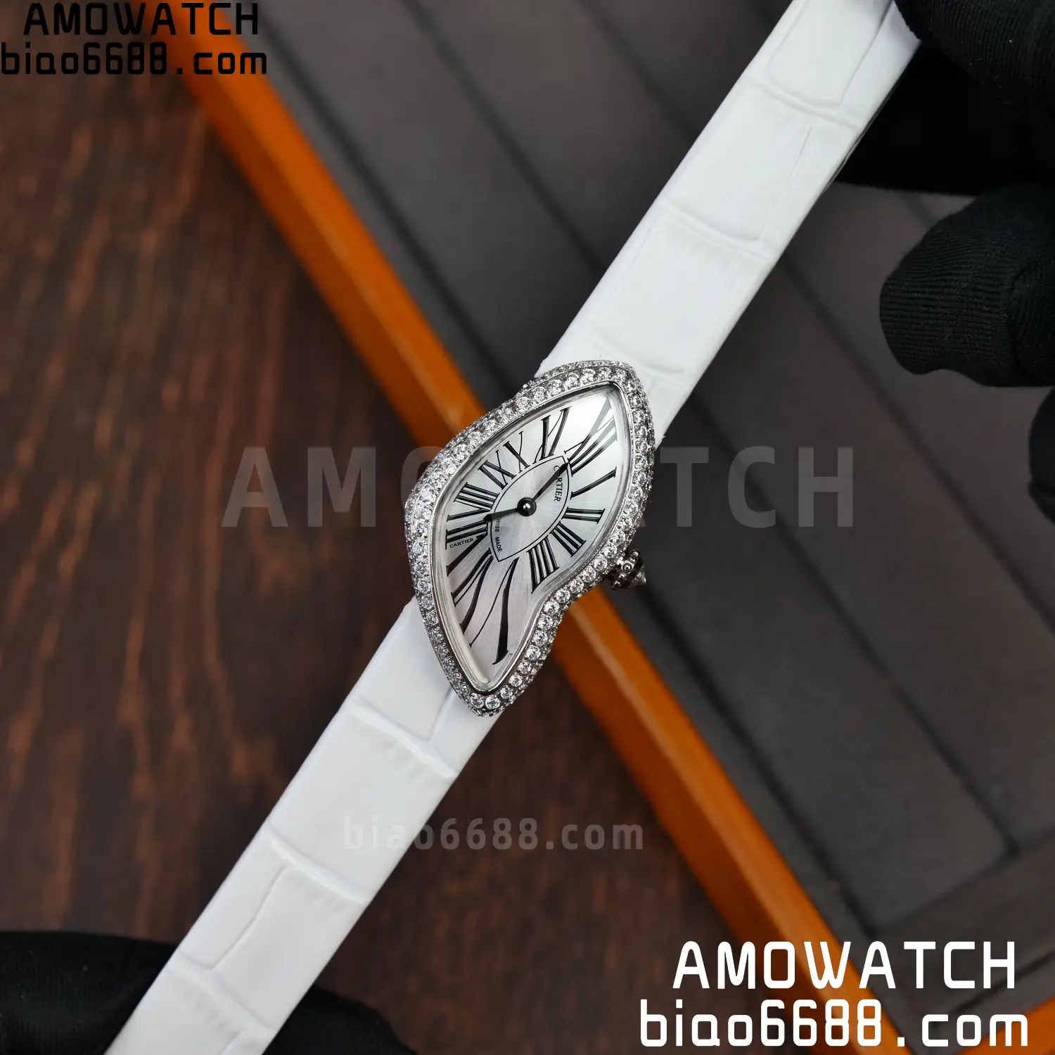 Cartier CRASH 23mm SS White dial Quartz White Strap 22 b4128528ce9747f AMO Watch