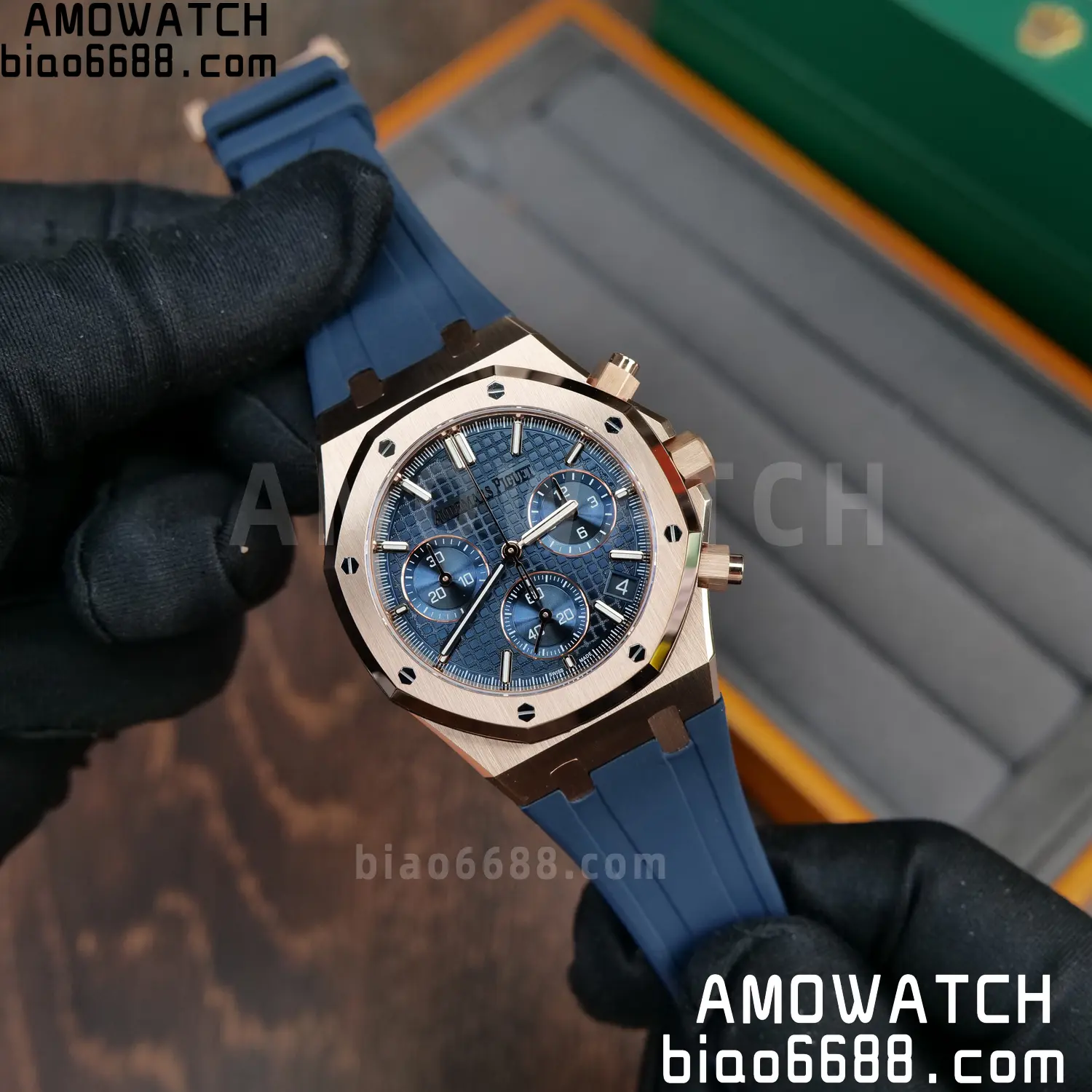 AP Royal Oak Chrono 26240 RG DDF 1:1 Best Edition White Dial on Blue Rubber Strap DD4401 Super Clone Weight (SW Dial) 21 b6e29bb6e9a4b4b AMO Watch