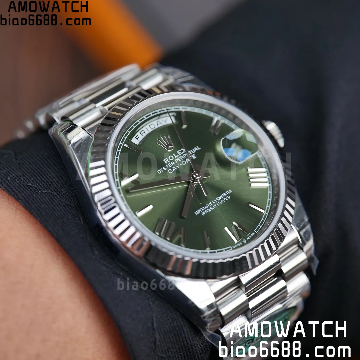Rolex Day Date 40 SS 228236 RCF 1:1 Best Edition Green Roman Dial on President Bracelet VR3255 (211g) 63 ba7e2c202178960 AMO Watch