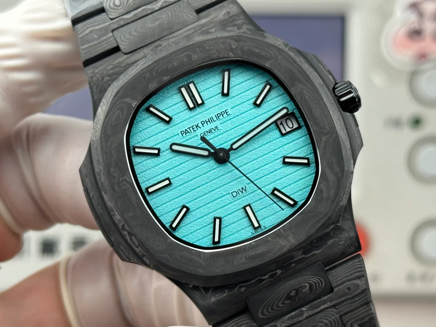 PP Nautilus 5711 DIW Carbon DIWF 1:1 Best Edition Tiffany Dial On Carbon Bracelet DD324 24 bc9ff75129bbc32 阿默表行AmoWatch