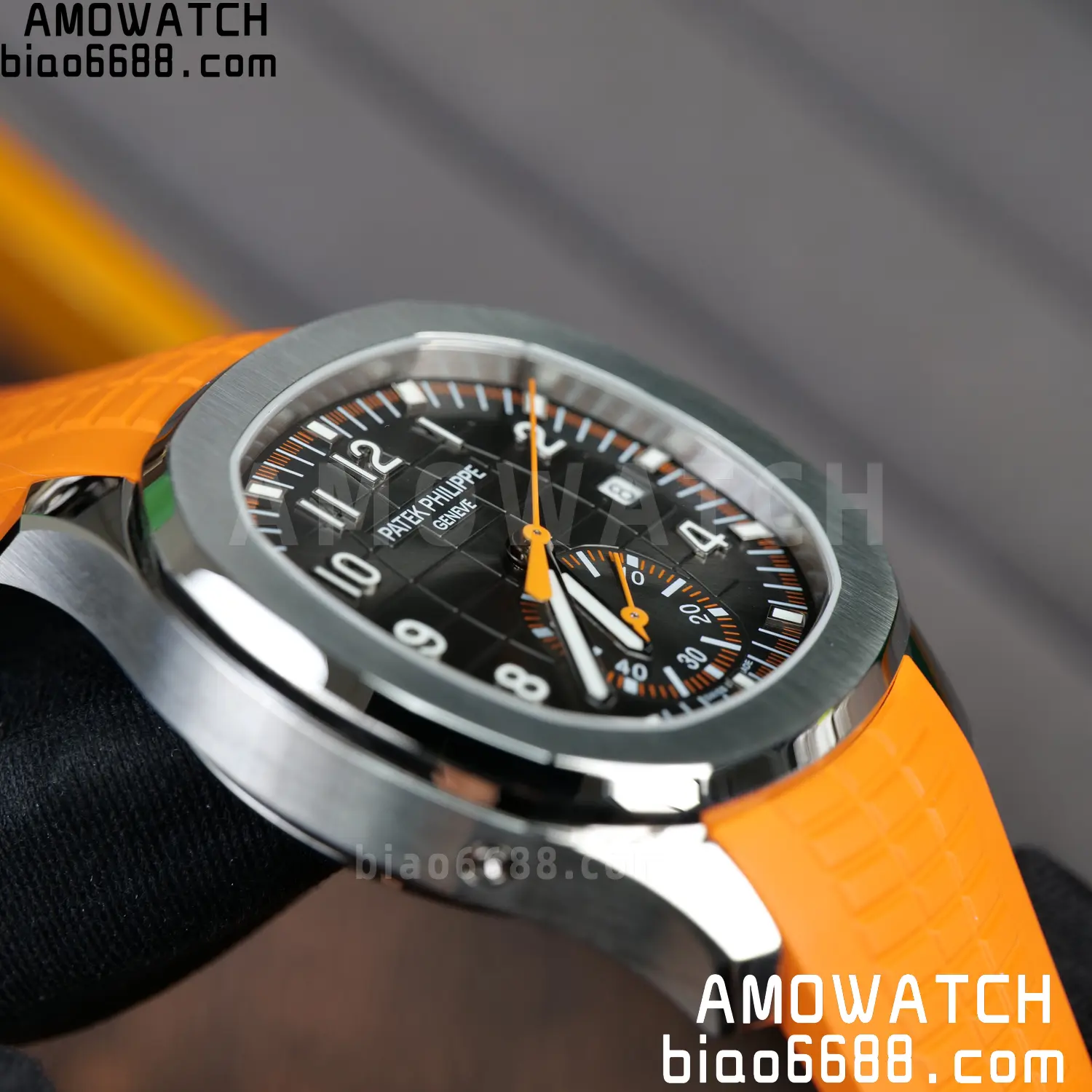 PP Aquanaut 5968 SS DDF 1:1 Best Edition Gray Dial on Orange Rubber Strap A520 78 bf23279c06f5edc AMO Watch