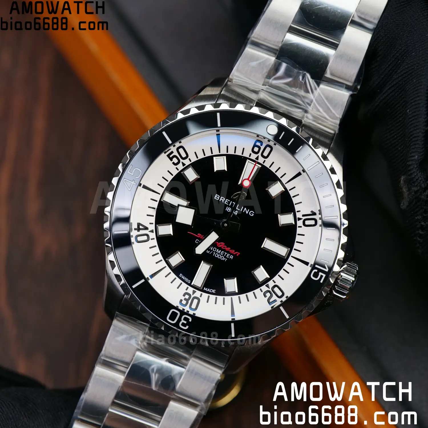 Breitling Superocean 44 SS TF Factory 1:1 Best Edition Black Dial on SS Bracelet A2824 76 c13f0b3374e8c20 AMO Watch
