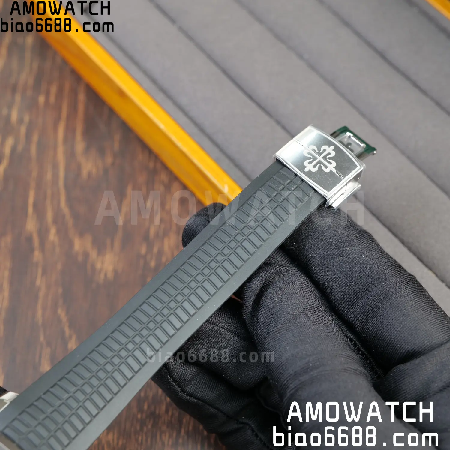 PP Aquanaut 5968 SS DDF 1:1 Best Edition Gray Dial on Black Rubber Strap A520 65 c1a1b1bb8c1e4eb AMO Watch