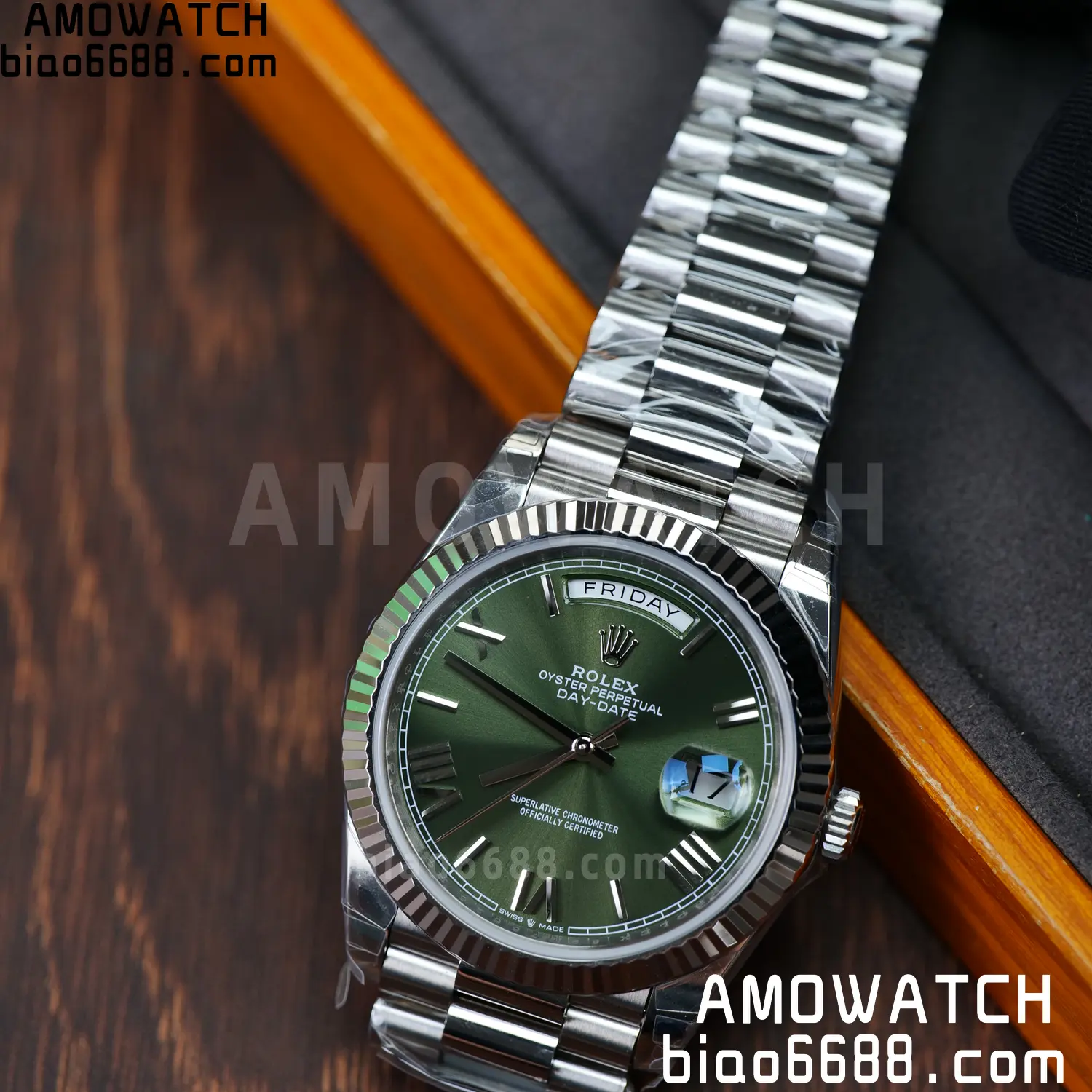 Rolex Day Date 40 SS 228236 RCF 1:1 Best Edition Green Roman Dial on President Bracelet VR3255 (211g) 60 c2be7cb18537fdc AMO Watch