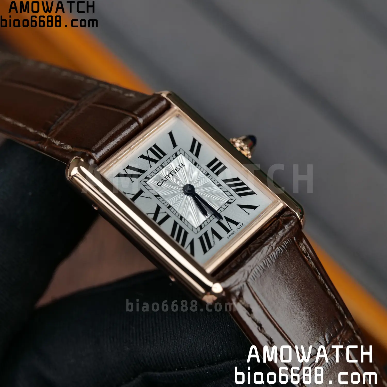 CARTIER Tank Must RG WGTA0011 25.5mm F1 Facftory 1:1 Best Edition White Dial on Brown Leather Strap Ronda 68 c30ba3afc216617 AMO Watch